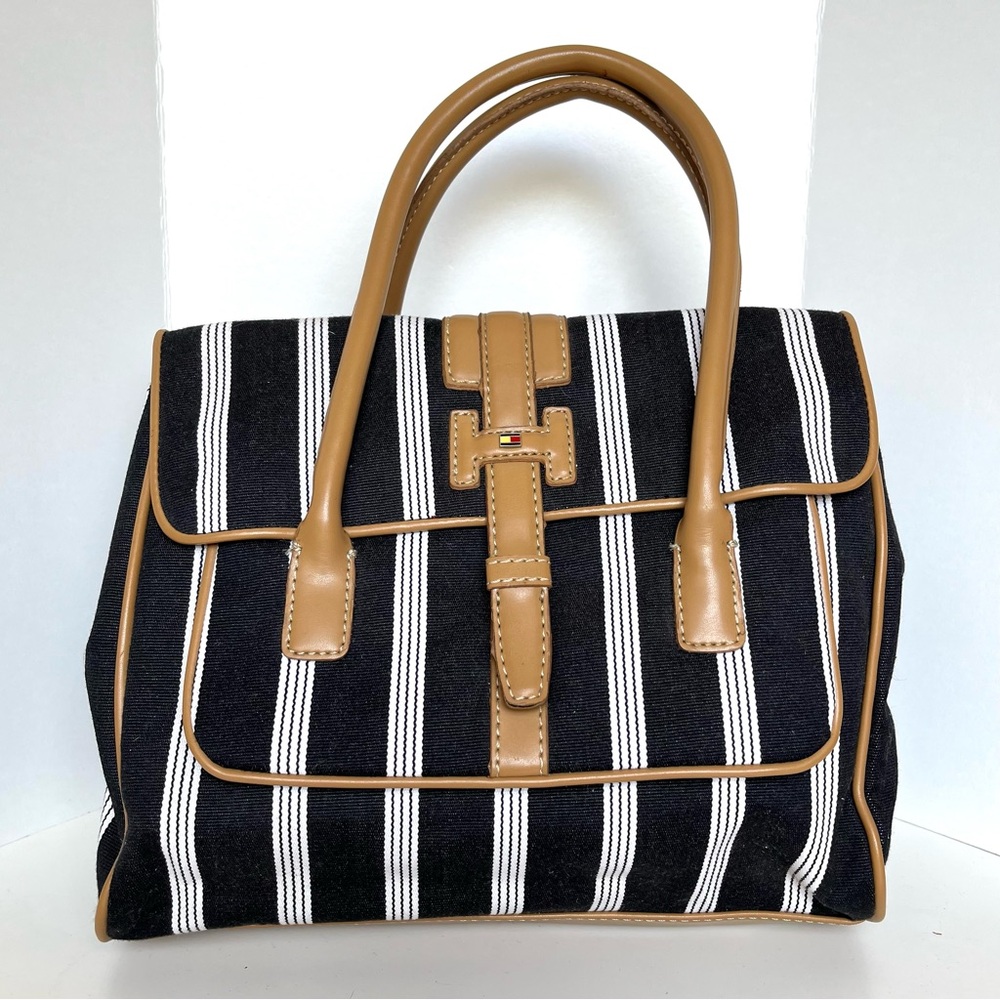 Tommy Hilfiger Striped Satchel Bag
